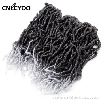Factory Seller Grey New Faux Locs Crochet Hair For women 10 inch 14 inch 18 inch 24 inch Nu Lock Crochet Braids For Girls